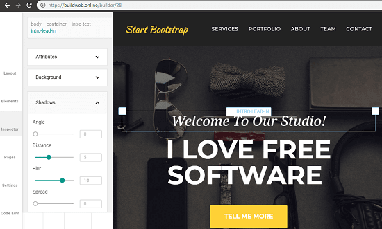 BuildWeB free online webpage builder