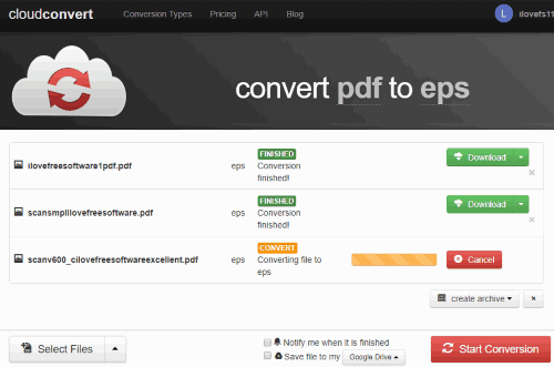 CloudConvert PDF to EPS