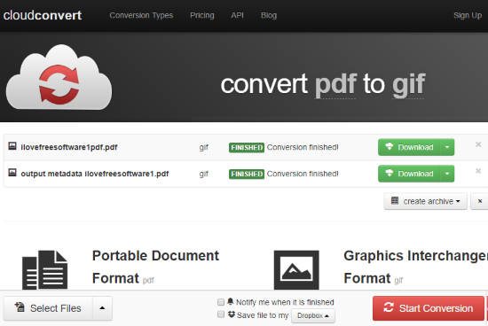 CloudConvert PDF to animated GIF