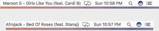 Display Currently Playing Song in Spotify, iTunes in Menu bar of MAC