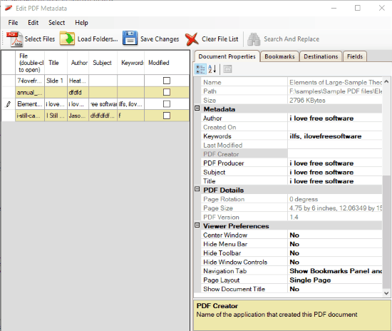 Edit PDF Metadata