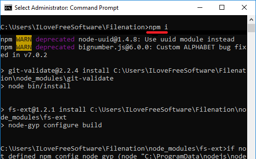 FileNation npm install
