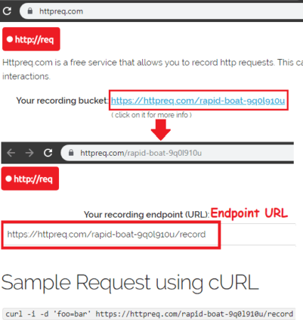 Http req recording bucket and endpoint