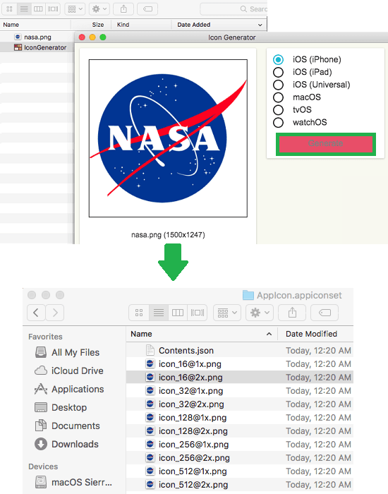 IconGenerator macOS generating app icons