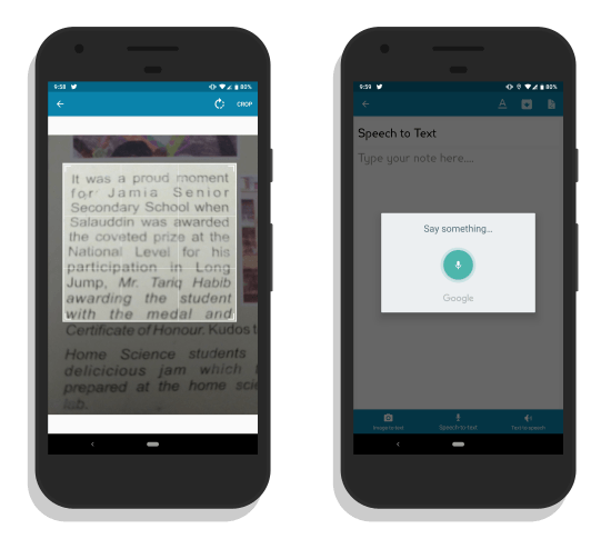 note taking Android app with voice text to speech