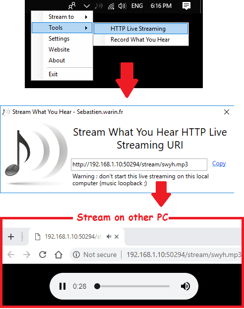 Stream what you hear in action