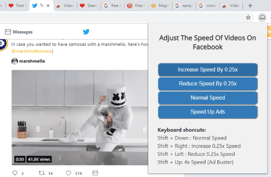 Video Speed Controller Chrome extension