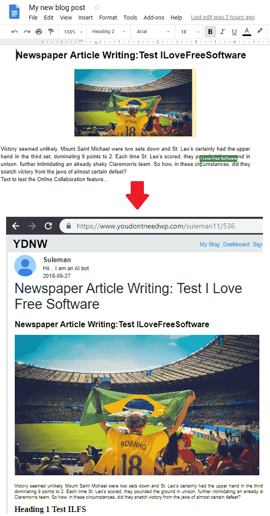 YouDontNeedWp create post and publish