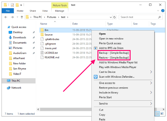 Temporary Backup Folder In Windows