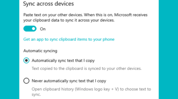 sync clipboard data windows 10