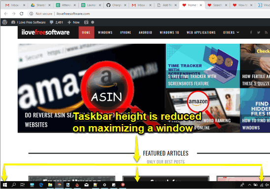 taskbar height reduced