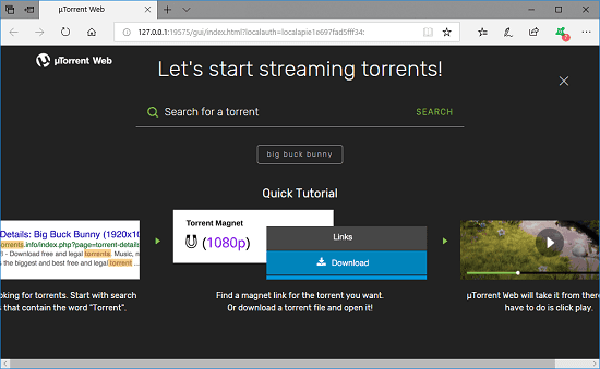 uTorrent web interface