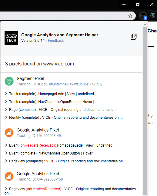 Chrome Extension to See Google Analytics Calls without Chrome Console