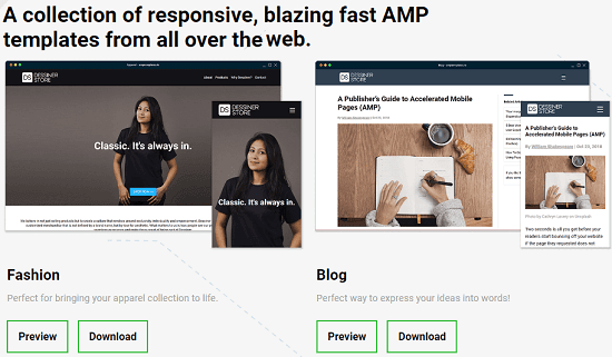 Free AMP Template Builder For Creating AMP Website