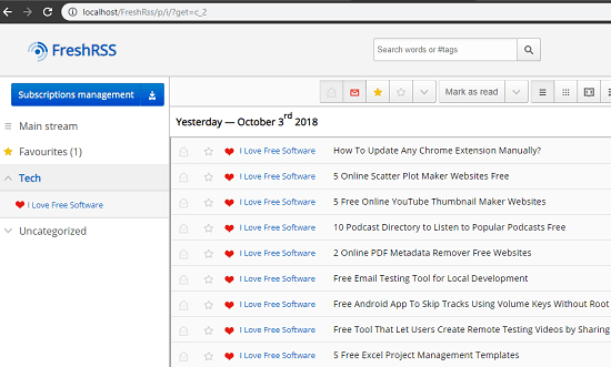 Free Self Hosted RSS Feed Reader FreshRSS