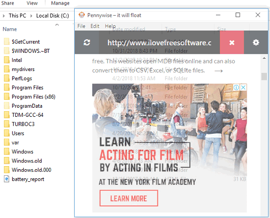 Free Software to Open a Webpage, Video on a Floating Window