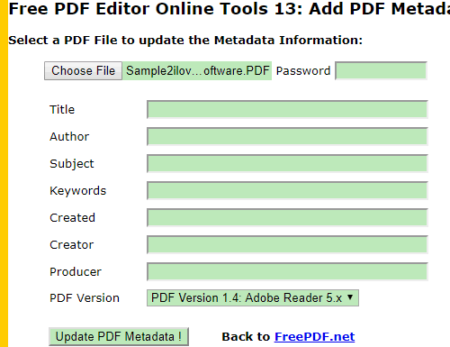 PDFill interface