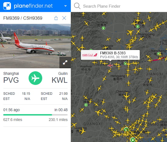 Planefinder.net free air traffic tracker