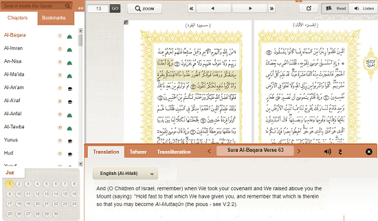 Quranflash free online Quran for reading