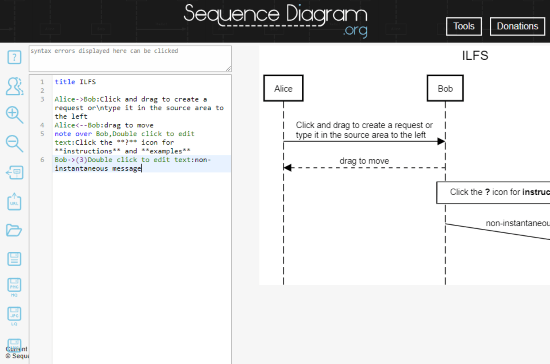 free online sequence diagram maker website