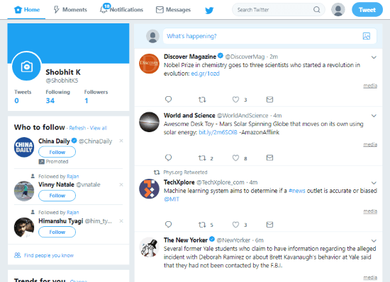 browse Twitter feeds without image