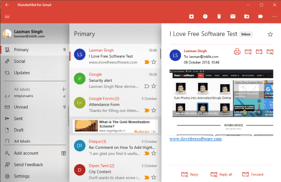 WunderMail for Gmail windows 10 app