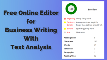 Online Editor for Business Writing With Text Analysis
