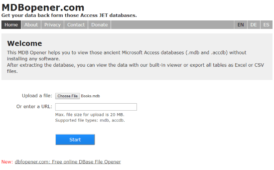 free online mdb file opener
