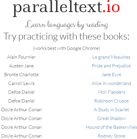 parallel text select a book