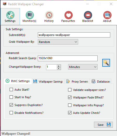 set options