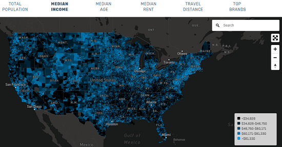 Census data on map