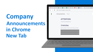 Company announcements in Chrome new tab