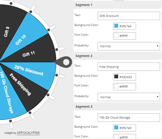 Customize the wheel