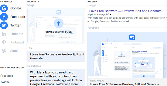 Generate Meta Tags Online for Google, Facebook, Twitter, Pinterest