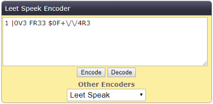 Leet Speek Encoder