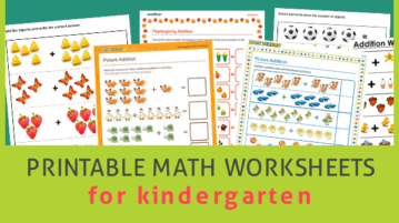 Printable math worksheets for kindergarten