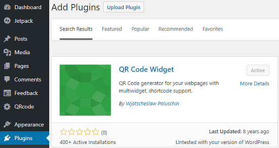 QR Code Widget Plugin free