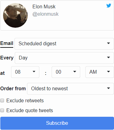 Tinyfollow schedule