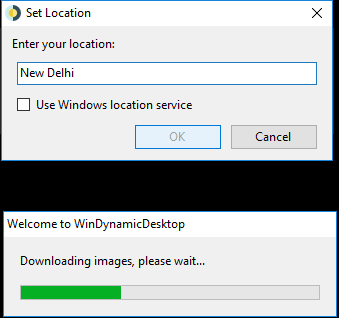 WinDynamicDesktop set location download files