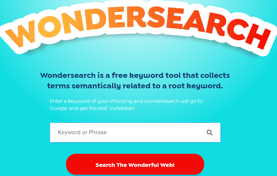 WonderSearch Home Free Keyword Tool