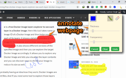 annotate webpage