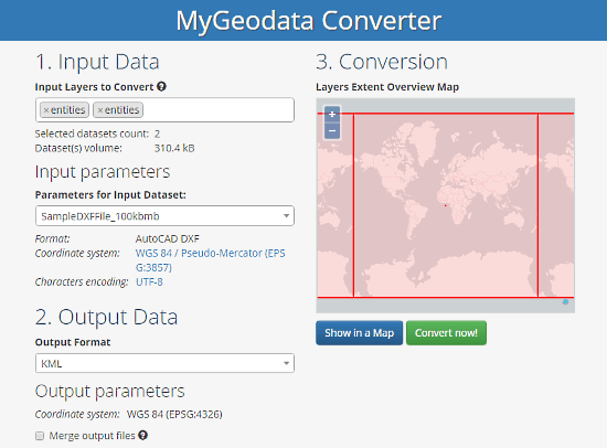 convert dxf to kml online for free