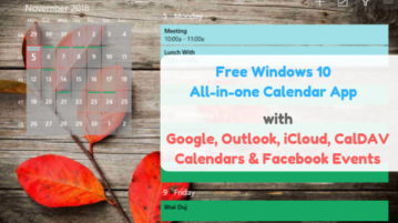 Free Windows 10 Calendar App With Google Calendar, Outlook Calendar, Facebook Events