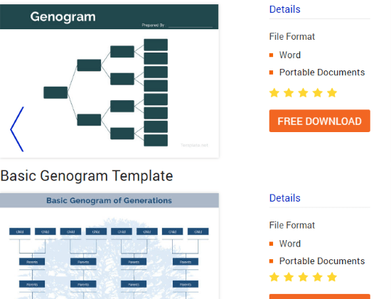 free genogram templates