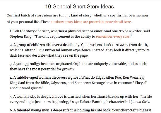 free website to get ideas for short stories