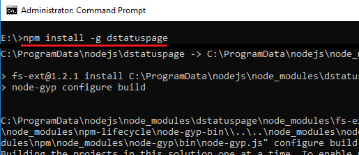 npm g install dstatuspage