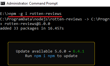 npm install rotten reviews