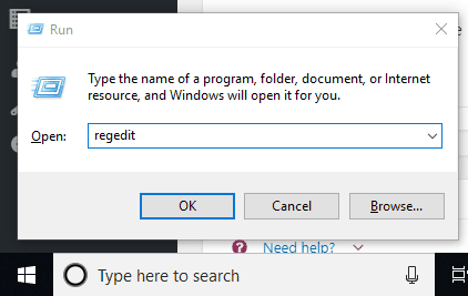 open registry editor