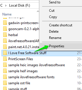 use properties option