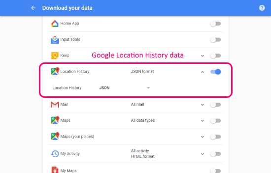 download Google location history